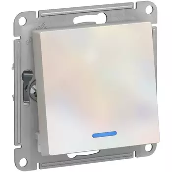 Выключатель одноклавишный с подсветкой (жемчужный) Systeme Electric AtlasDesign ATN000463