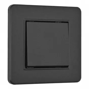 Выключатель одноклавишный с рамкой (черный) Arte Milano SET16-1 SET16-1-30-1 black