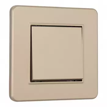 Выключатель одноклавишный с рамкой (шампань) Arte Milano SET16-1 SET16-1-30-1 shampan