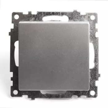 Выключатель одноклавишный (серебро) Stekker Катрин 39575