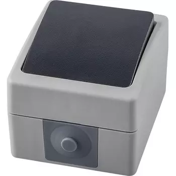 Выключатель одноклавишный (серый,графит) Stekker Велена 32752