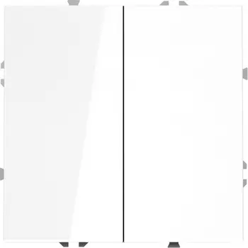 Выключатель с самовозвратом двухклавишный (белый глянцевый) Voltum S70 VLS020601