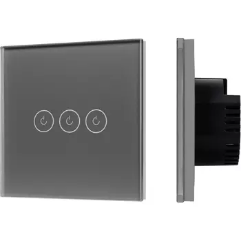 Выключатель сенсорный SWT-OMALI-S03-ZB-GR (250V, 10A, Zigbee) (Arlight, Стекло) 050047