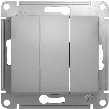 Выключатель трехклавишный (алюминий) Systeme Electric GSL000331