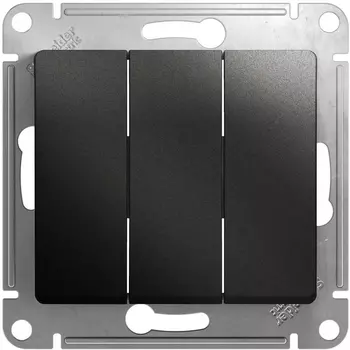 Выключатель трехклавишный (антрацит) Systeme Electric Glossa GSL000731
