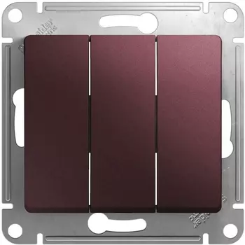 Выключатель трехклавишный (баклажановый) Systeme Electric Glossa GSL001131