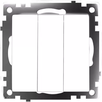 Выключатель трехклавишный (белый) Stekker Катрин 49171