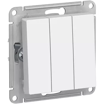 Выключатель трехклавишный (белый) Systeme Electric AtlasDesign ATN000131