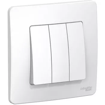 Выключатель трехклавишный (белый) Systeme Electric Blanca BLNVS100501