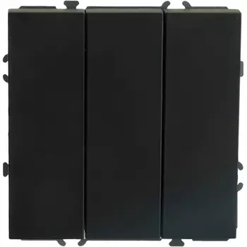 Выключатель трехклавишный (черный) Stekker Эмили 49844