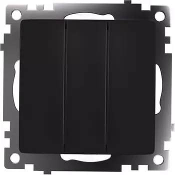 Выключатель трехклавишный (черный) Stekker Катрин 49172