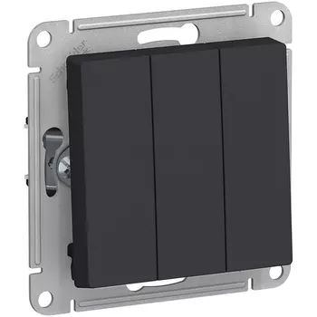 Выключатель трехклавишный (карбон) Systeme Electric AtlasDesign ATN001031