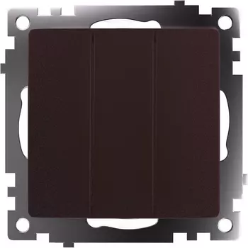 Выключатель трехклавишный (коричневый) Stekker Катрин 49175