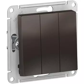 Выключатель трехклавишный (мокко) Systeme Electric AtlasDesign ATN000631