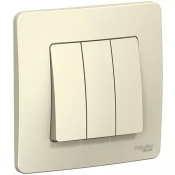 Выключатель трехклавишный (молочный) Systeme Electric Blanca BLNVS100502