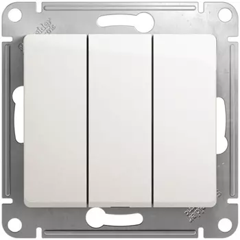 Выключатель трехклавишный (перламутровый) Systeme Electric Glossa GSL000631