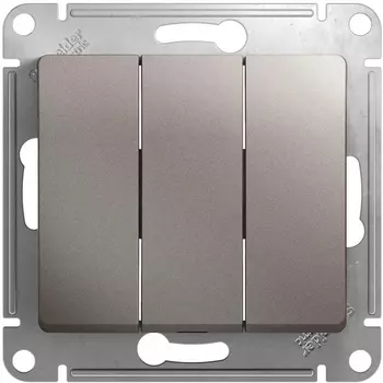 Выключатель трехклавишный (платина) Systeme Electric Glossa GSL001231