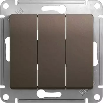 Выключатель трехклавишный (шоколад) Systeme Electric Glossa GSL000831