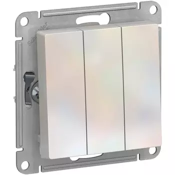 Выключатель трехклавишный (жемчужный) Systeme Electric AtlasDesign ATN000431
