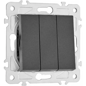 Выключатель трёхклавишный Arte Milano am-203 203.30-3.black