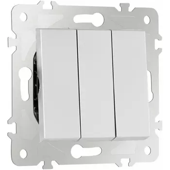 Выключатель трёхклавишный Arte Milano am-203 203.30-3.silver