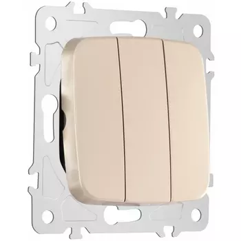 Выключатель трёхклавишный Arte Milano am-205 205.30-3.shampan