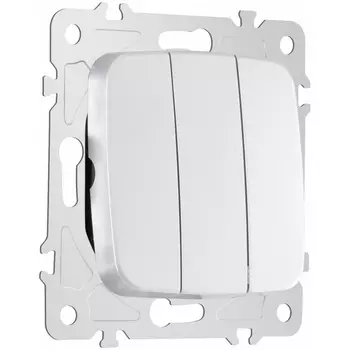 Выключатель трёхклавишный Arte Milano am-205 205.30-3.silver