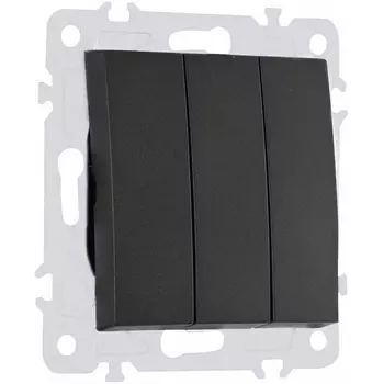 Выключатель трёхклавишный Arte Milano am-206 206.30-3.black