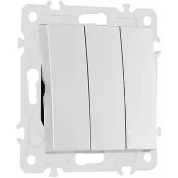 Выключатель трёхклавишный Arte Milano am-206 206.30-3.silver