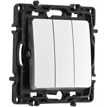 Выключатель трёхклавишный Arte Milano am-217 217.30-3.silver