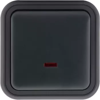 Выключатель звонкового типа 1-клавишный накладной, с подсветкой, цвет антрацит Donel W55 DIP35128