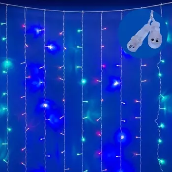 Занавес светодиодный со статическим свечением. 3х2м. Соединяемый. светодиодов. Разноцветный свет. ULD-C3020-240/STK IP44 Uniel MULTI