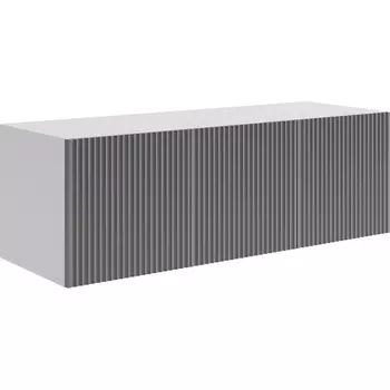 Зефир Антресоль трехдверная 119.01 Mebelson (ЛДСП,МДФ/Светлое дерево,Серый) арт.UL.119-M.103.01.3263