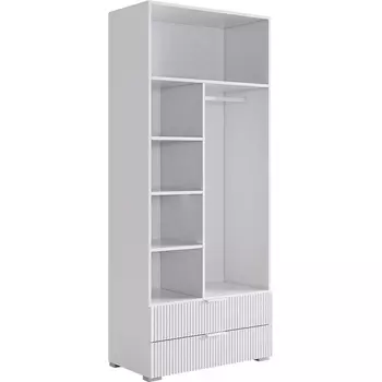 Зефир Шкаф двухдверный 120.01 Mebelson (ЛДСП,ПВХ,МДФ,Металл/Светлое дерево,Белый) арт.UL.120-M.103.01.3262