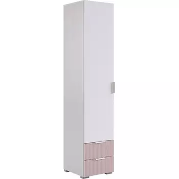 Зефир Шкаф однодверный 107.01 Mebelson (ЛДСП,ПВХ,МДФ,Металл/Светлое дерево,Розовый) арт.UL.107-M.103.01.3095