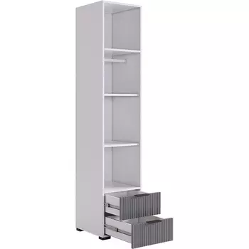 Зефир Шкаф однодверный 107.01 Mebelson (ЛДСП,ПВХ,МДФ,Металл/Светлое дерево,Серый) арт.UL.107-M.103.01.3263