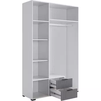 Зефир Шкаф трехдверный 109.02 Mebelson (ЛДСП,ПВХ,МДФ,Металл,Зеркало/Светлое дерево,Серый) арт.UL.109-M.103.02.3263