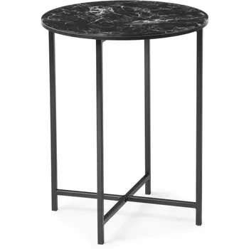 Журнальный стол стекло мрамор черный / Woodville Манеттия 507408