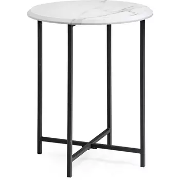 Журнальный стол Woodville Грейс мрамор белый / черный 516567