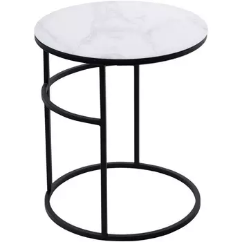 Журнальный столик Френсис Белый мрамор, стекло/ черный M-city M-City