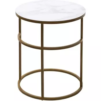 Журнальный столик Френсис Белый мрамор, стекло/ золотой каркас M-city M-City