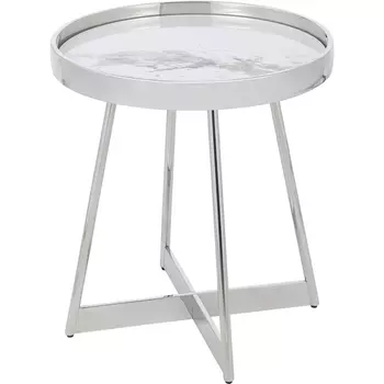 Журнальный столик Гера 50*50 см сталь серебро Stool Group арт.УТ000039404