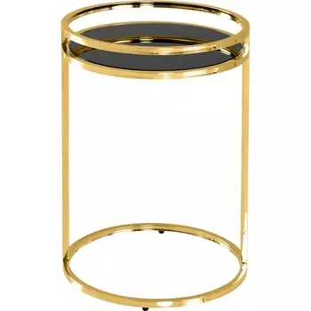 Журнальный столик Гестия 41*60см стекло черное сталь золото Stool Group арт.УТ000039402