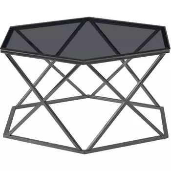 Журнальный столик Stool Group Круз 93*80 стекло smoke сталь темный хром УТ000036337