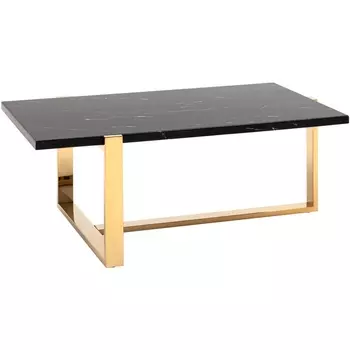Журнальный столик Stool Group Тоби 109*66 черный мрамор сталь золото УТ000036327