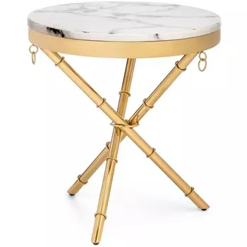 Журнальный столик Woodville Monika 50х55 marble / gold 15553