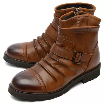 мужские сапоги натуральная кожа / натуральный мех gugu