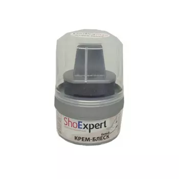shoexpert крем-блеск банка с губкой белый 60 мл