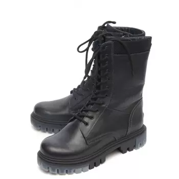 женские берцы на молнии натуральная кожа / шерсть corvetto