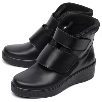 женские ботинки натуральная кожа+велюр / байка марко